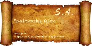 Spalovszky Alex névjegykártya